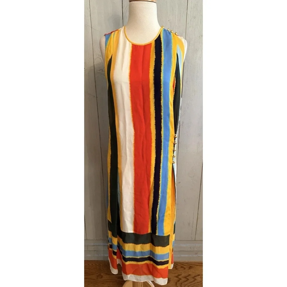 Tory‎ Burch Bettina Dress Balloon  Stripe 2 NWT Button Multiway XS  $698 NWT